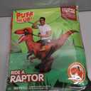 Spooktacular Creations Adult Inflatable Dinosaur Costume, Riding a Raptor, Printing T-rex Air Blow-ups with Light Eyes (Red)