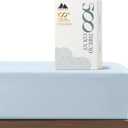 Mayfair Linen 100% Cotton Fitted Sheet King Size - 500 Thread Count Fitted Sheet King Cotton Only, Luxuriously Soft, Cooling 16" Deep Pocket Sateen Weave Bottom, Luxury Hotel Quality - Light Blue