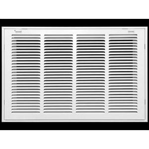 HVAC Premium 22 x 12 Duct Opening Steel Return Air Filter Grille, for 1-inch Filter, Removable Door, Flat Stamped HVAC Vent Cover Grille, Outer Dimensions 24.5 x 14.5