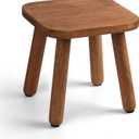 Solid Wood Step Stool 9.3" - 300lbs Capacity Plant Stand Indoor, Smal Stools to Sit on, Multi-Use Footstool for Bathroom/Bedroom/Kitchen Color: Walnut