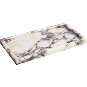 100% Natural Luxury Calaccata Viola Marble Small Hand Towel Tray Holder Organizer, Makeup Bathroom Holder (Viola-rectangle-10"x5"x0.7")