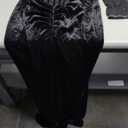 Jigfar Women's Sexy Elegant Rhinestone Embellished Velvet Party Club Night Bodycon Formal Evening Maxi Dress, XL