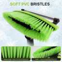 Yougfin 43" Ice Scraper for Car Windshield, Snow Brush with Squeegee, 3 in 1 Snow Removal for Cars with Foam Grip and 180 Pivoting Brush Head for Auto Truck SUV (Green)