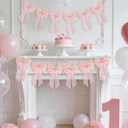 2-Strings 6.5ft Pink Bows Garland Banner, Pre-Strung Bow Party Decorations for Coquette Birthday, Bachelorette Party, Girly Pink Party Supplies, Baby Shower, Bridal Shower