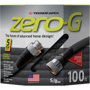 zero-G 4001-100 Garden Hose, 5/8" x 100', Gray