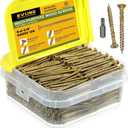 #8 x 1-5/8" Multi-Purpose Wood Deck Screw for Interior and Exterior,Bugle Head Golden Coated with T15 Bit Star Drive Torx Furniture Building/Fence/Decking(915Pcs,5LBS)