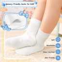 Artfasion Kids Seamless Sensory Socks: Bamboo Viscose Soft Breathable School Crew Dress Socks for 7-9 Years Boys Girls Daily Wearing 5 Pairs (White-Large)