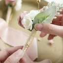 Ling's moment Boutonniere for Men, 2pcs Groom Groomsmen Guest Boutonniere, Artificial Flowers for Wedding/Prom/Homecoming, etc.Dusty Rose