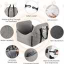 Dog Car Seat for Small/Medium Dogs.Water Repellent with Storage Pockets.Doubles as a Pet Travel Bed for Dogs Up to 40 lbs. Machine Washable Dog Carrier- Gray French Bulldog