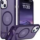 Temdan Magnetic Compatible with iPhone 15 Plus Case & iPhone 14 Plus Case, [Built-in Invisible Kickstand][Compatible with MagSafe][Military Grade Shockproof] Slim Translucent Matte Phone Case 6.7"