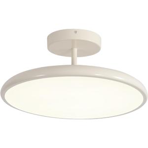 KCO 15.7” Large 36W LED Dimmable Cream White Flush Mount Ceiling Light | Rotatable, Remote Control, Mid Century Vintage Close to Ceiling Lamp for Bedroom Living Room Kitchen Hallway Sloped Ceiling