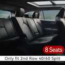 EKR Highlander Seat Covers for SUV Toyota Highlander 2020 2021 2022 2023 2024 2025 2026,2nd Row 40/60 Split,Car Seat Covers Front Seats Back Seat,Leather Seat Covers Full Set-Faux Leather(Black)