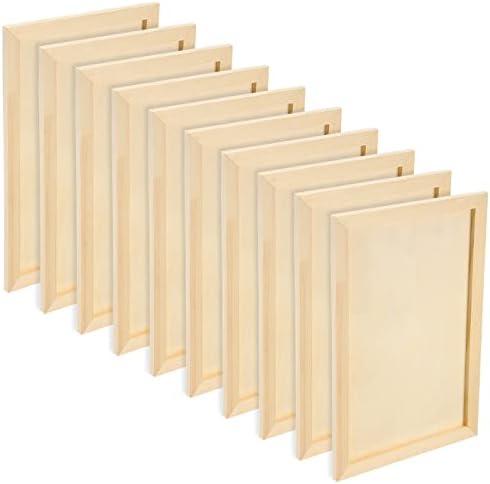 Wood Canvas Boards Unfinished Wooden Panel Boards Paint Pouring Panels for Painting Drawing Home Decor(5 pieces,12 x 8 x 0.4 Inches)