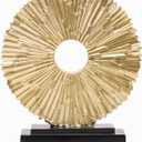 DOVDOV Gold Home Decor Sculpture, Unique Round line Statue, Modern Home Decor, Decorative Panel Statue Gold Decoration for Living Room TV Stand, Office, Bedroom, Dining Table Centerpiece.