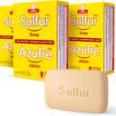 Biosulfur Grisi Acne Treatment Soap: Deep Cleansing, Acne-Fighting, Reduces Inflammation, Prevents Breakouts, Blackheads, Excess Oil, Sulfur Soap Bar, 4.4 oz, 3-Pack