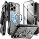 SUPCASE for iPhone 16 Pro Max Case with Stand (UBPro Mag), [Support MagSafe] [Built-in Screen Protector & Belt Clip] [Military-Grade Protection] Magnetic Phone Case for iPhone 16 Pro Max 6.9'', TiGray