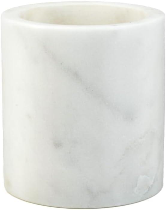 Serene Spaces Living 4" Agra Cylindrical Marble Vase for Home Decor, Perfect for Table Centerpieces, Office Desks, and Relaxing Spa Ambiance – Ideal for Floral Arrangements, Ambient Lighting