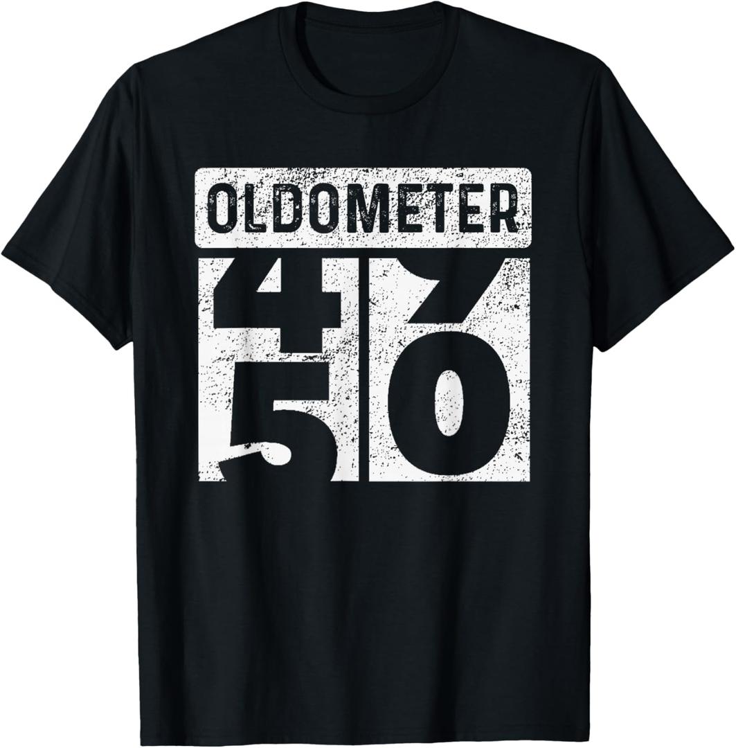 Oldometer Odometer Funny 50th Birthday Gift 50 yrs Old Joke T-Shirt Large