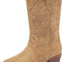 Motasha Girls Cowboy Boots Classic Western Kids Cowboy Boot Toddler Cowgirl Boots Mid Calf Zipper Embroidery Little Big Girls Boot Riding Country Concert Party Wedding, Size 1 Big Kid
