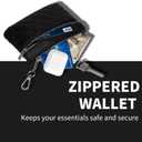 Clip and Go Strap for Phone with Wallet Crossbody, Adjustable Wrist Strap with Zippered Pouch, PU Leather Purse (Black)