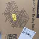 Dish Drying Rack, 2 Tier Dish Racks for Kitchen Counter, Compact Drying Rack Kitchen, Rust-Resistant Dish Drainer, Detachable Space-Saving Dish Rack with Drainboard, Utensil Holder, Black