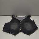 Agnes Orinda Plus Size Denim Vest Top for Women Button Down Waistcoat Casual Sleeveless Jean Jacket Vests (2X, Black)