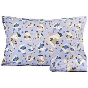 Salt Earth 100% Cotton 210TC Kids Bedsheet, Twin Fitted Sheet, Toddler Bed, 2 Piece Bedding Set- 1 Fitted Sheet and 1 Pillowcase, Themed Toddler Bed Sheets, Cute Sheets for Kids Bed (Duck)