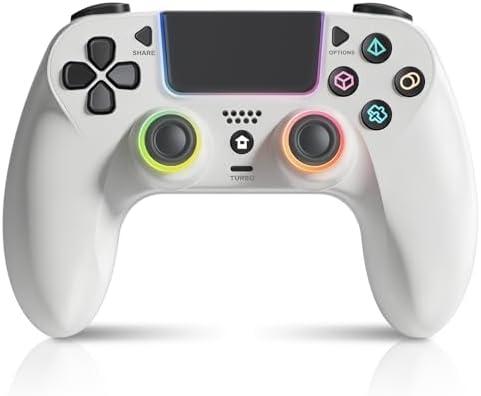 GUOC LED Wireless Controller with Hall Effect Joystick and Trigger,4 Macron Boutton Extended Grip Controller Dual Vibration, Remap/Turbo Function