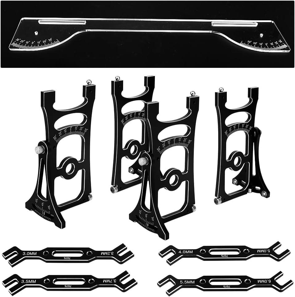 Hobby Details RC Aluminum Alloy Off Road Buggy Chassis Setup System Set Adjustment Ruler for Traxxas Arrma losi 1/8 1/7 Rally Short Truck Electric Off-Road Car