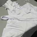 HBQ Womens Casual One Piece Jumpsuits V-Neck Sleeveless Ruffle Backless Belted Elegant Romper Wide Leg Pant Sexy Party Clubwear Overalls-White-XXL