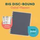 Happy Planner Disc-Bound Academic Planner July 2025 - June 2026 Daily, Weekly and Monthly - 3 Bonus Months, Big Size, 8.5 x 11, Horizontal Layout, Onyx & Sand