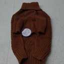 cyeollo Small Dog Sweater, Warm Turtleneck Sweaters for Small Dogs Boy, Knit Doggy Sweatshirt with Sleeves Fall Winter Pullover Cold Weather Dog Clothes for Indoor & Outdoor Wear, Brown S