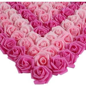 Foam Roses,200Pcs Rose Flower Heads 1.97in Foam Flowers Artificial Rose Flower Heads for Crafts DIY Wedding Centerpieces Arrangements Home Decorations(Mixed Pink Colors)