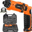 ENERTWIST 8V Cordless Electric Screwdriver, 82pcs 10Nm Max Fast Rechargeable Screwdriver Set with 1Hr Charger and Accessory Kit in Carrying Case, 21+1 Cluth, Dual Position Handle, ET-CS-8K