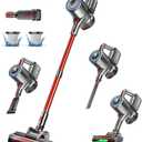 Cordless Vacuum Cleaner, 500W/40Kpa Stick Vacuum with 45Mins Runtime, Self-Standing Vacuum Cleaners for Home, Anti-Tangle, 1.5L Dust Cup, Rechargeable Vacuum for Hardwood Floor Carpet Pet Hair