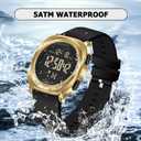 2 x COSSINIGE Mens Digital Waterproof Running Wrist Watches for Men Military Sports Tactical Dive Cheap Men's Wrist Watches Digital Black and Gold