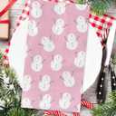 2 x 80Pcs Pink Christmas Guest Napkins Winter Snowman Disposable Paper Napkin Cute Xmas Holiday Party Decorative Dinner Hand Napkin Towel for Wedding Birthday Party Supplies, 13 x 15.7 inch