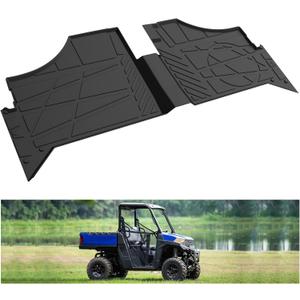 KIWI MASTER Floor Mats for 2022-2026 Polaris Ranger SP 570/ Crew Accessories, Custom Fit All Weather UTV Mats, Heavy Duty TPE Floor Liners, Front Row, Black