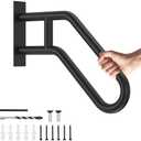 GORWARE Hand Rails for Outdoor Steps, Handrails for Elderly, Porch Railing & Deck Hand Rail Wall Mount Stair Hand Grab Bars, 1 to 3 Steps U-Shape Safety Handle for Garage, Garden