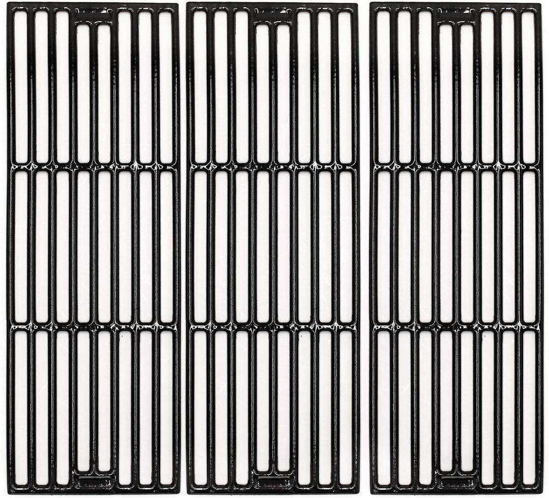 Hongso Porcelain Coated Cast Iron Grill Cooking Grates Replacement for Chargriller Models 2121, 2123, 2222, 2828, 3001, 3030, 3725, 4000, 5050, 5252, 5650,9020. Set of 3