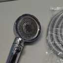 High Pressure Shower Head with Handheld, On Off Shower for RV with Stop Button and 3 Modes, Detachable Water Saving Shower Head with Hose and Self-Adhesive Bracket (Chrome)