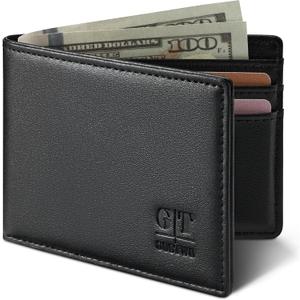 Gostwo Mens Wallet RFID Blocking Slim Minimalist Bifold Wallet with ID Window & Business Card Holder, Thin Front Pocket Design, Stylish Wallet for Men, Teen, Boyfriend, Husband