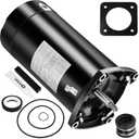USQ1102 Pool Pump Motor 1HP, 48Y Frame Square Flange, 115/230V, 3450 RPM, 7.6/15.3A, Capacitor Start Single Speed, 1045 Steel Shaft, Fit for AO Smith/Hayward/Sta-Rite/Pentair Pool Pumps ASQ125