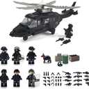 Toysvill SWAT Police Military Building Block Set| Soldiers Minifigures (8 PCS) + Police Helicopter and Accessories Gift