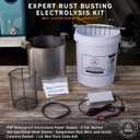 Electrolysis Kit Rust Remover for Metal Gentle DIY Rust Removal for Cast Iron & Steel Better Than a Ultrasonic Cleaner - Complete Set - Bucket, Steel, Rod, Hooks, Basket, & More by Hickory Summit