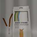 6-Pack Reusable Glass Straws Set, Clear Glass Drinking Straw, Cute Colorful Straws with Cleaning Brush, 8''x8MM