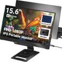Portable Monitor, Ultra Slim 15.6 Inch FHD IPS Laptop Screen Extender with Adjustable Stand, USB C Compatible, Ideal for Travel and Office