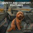 Dog Car Seat for Large Dogs Sturdy Waterproof Pet Booster with Interior Tether Washable Reinforced Travel Bed for Comfortable Trips - Large, Medium, and Small Pets - 21x21x20