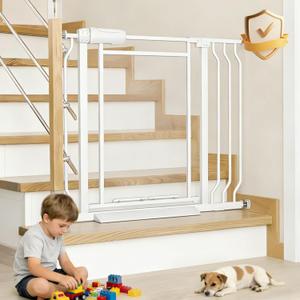 Extra Wide Acrylic Baby Gate Close Dog Gate Adjustable 29-38.5" Triple Locking Pressure Mounting Pet Gate for Stairs, Doorways, Indoor & Outdoor (29-38.5IN)