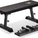 Flat Weight Bench - Heavy Duty Foldable Workout Bench for Home Gym, 1300lb Capacity Adjustable Strength Training Bench Press for Ab and Full Body Exercises, Sturdy and Easy to Fold (Black)
